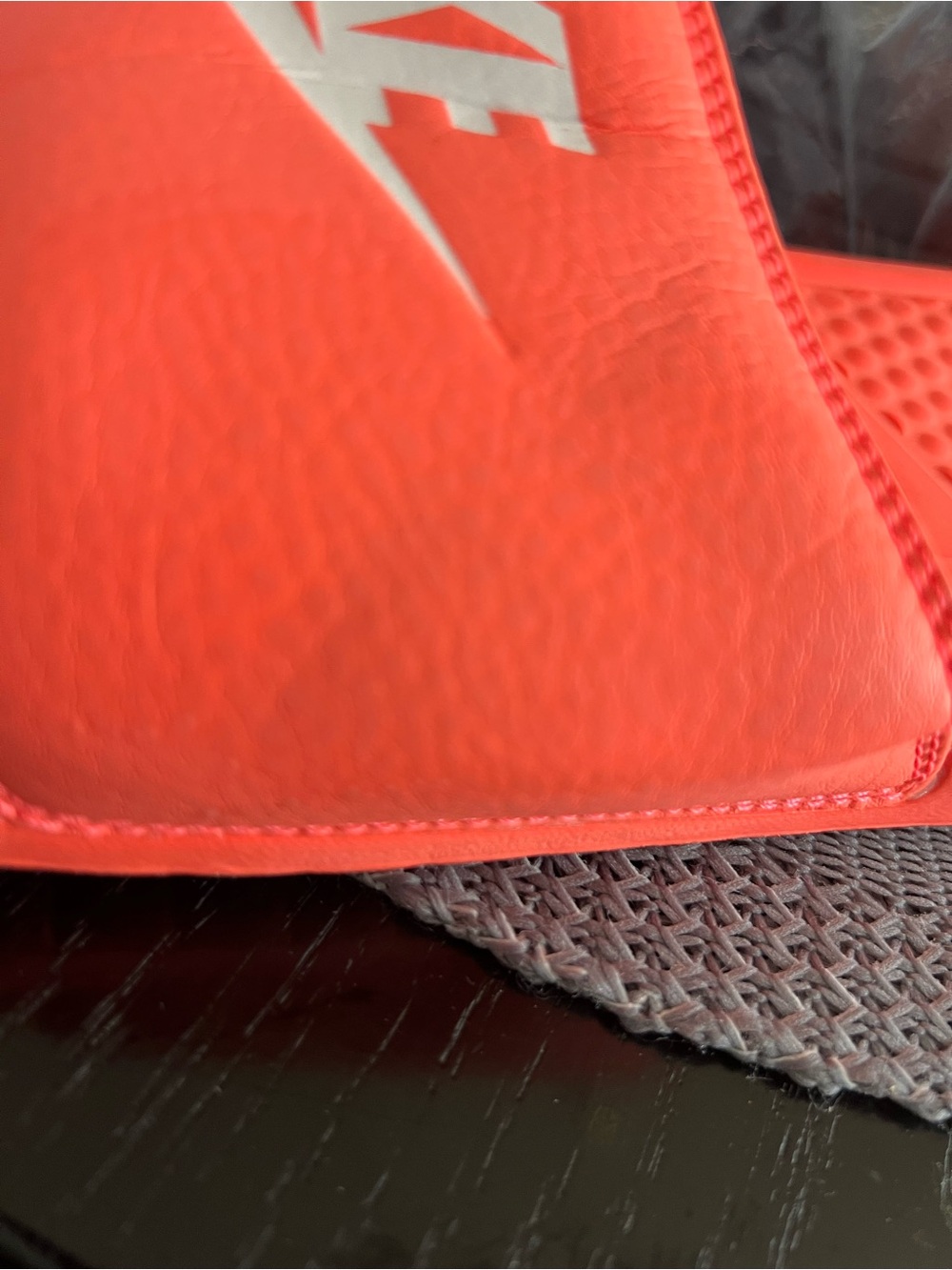 Nike Bright Orange Slide Sandals with White Logo - Picture 4 of 8